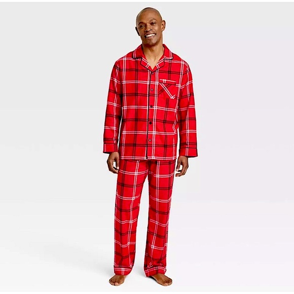 Men's Red Plaid Lightweight Flannel Matching Family
Pajama Set - Wondershop NEW - Picture 1 of 16